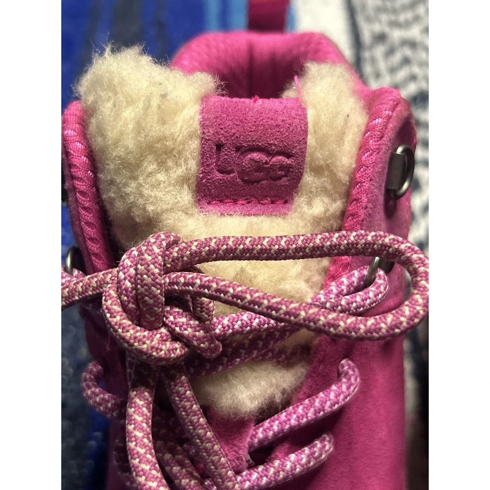 UGG Australia Girls Highland Hi Heritage Boots Suede Pink Size 5